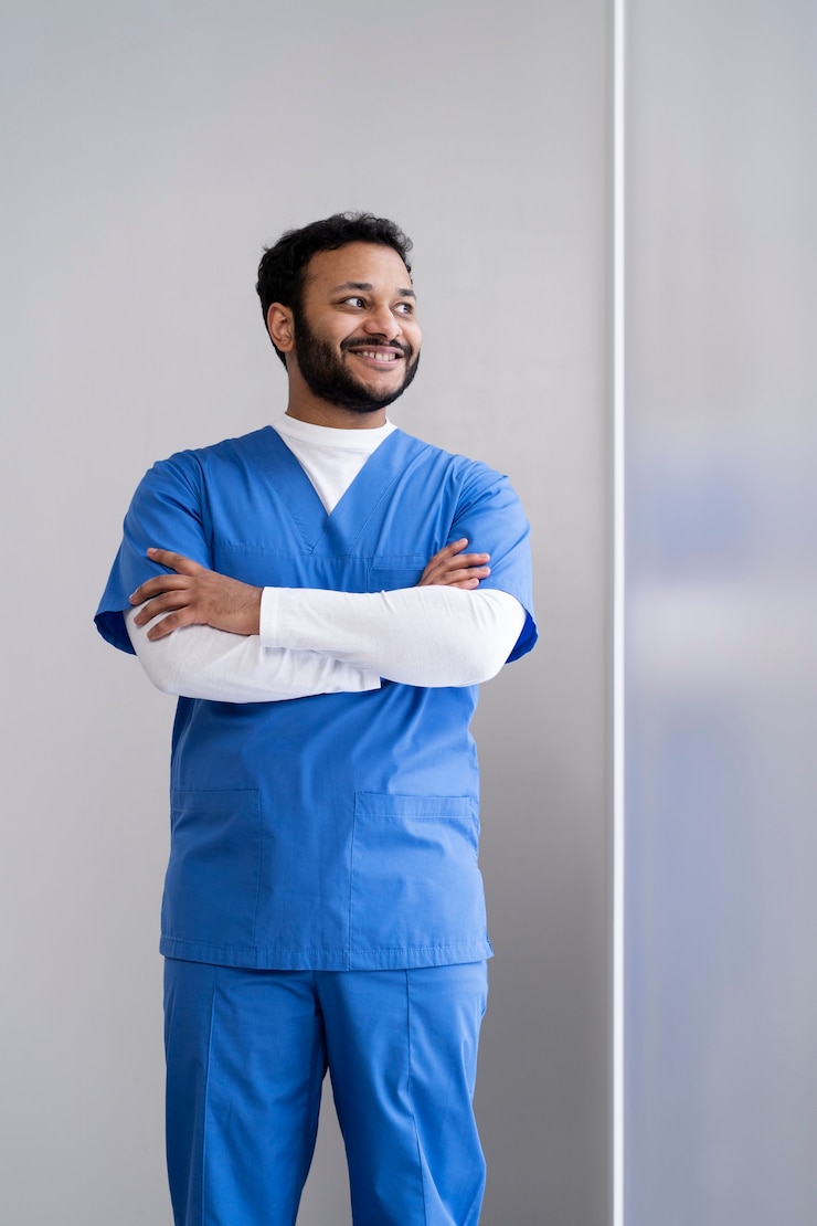 Free Photo nurse preparing for consult