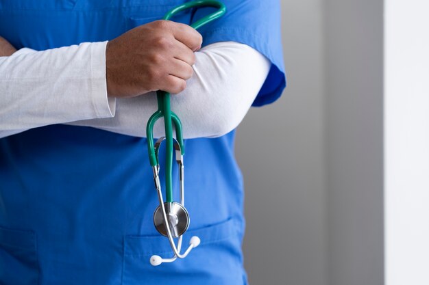 Nurse preparing for consult