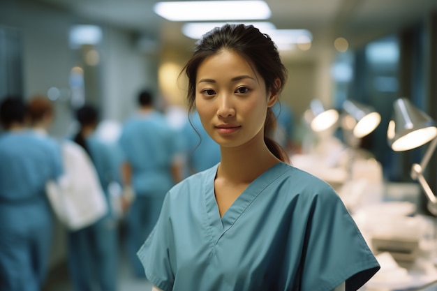 Free photo nurse preparing for their shift