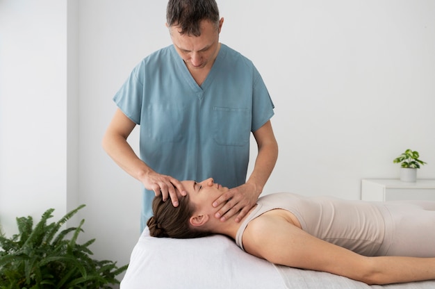 Free photo nurse taking care of patient