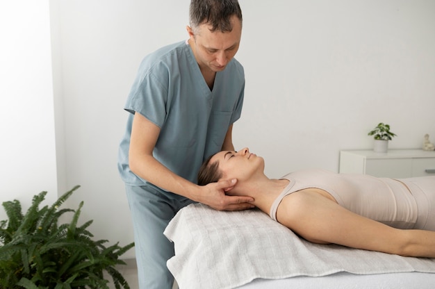 Nurse taking care of patient