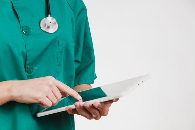 Nurse with tablet