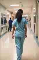 Free photo nurse working at the hospital in scrubs