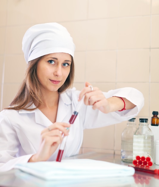 nurse working in  laboratory