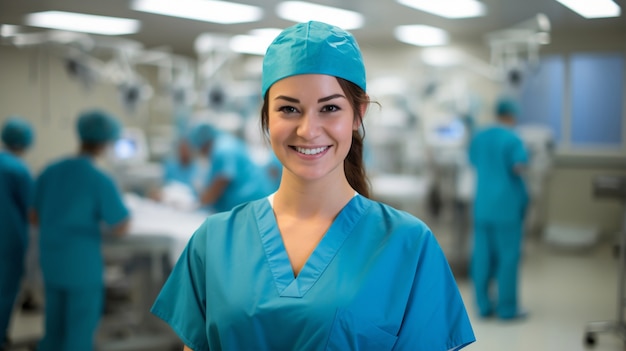 Free photo nurse working in scrubs at the hospital