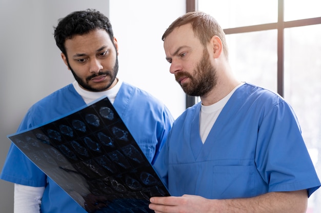 Nurses getting ready for work day