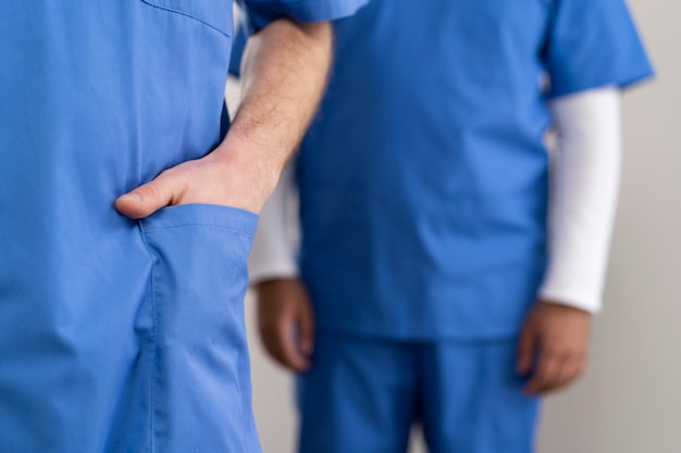 Free photo nurses getting ready for work day