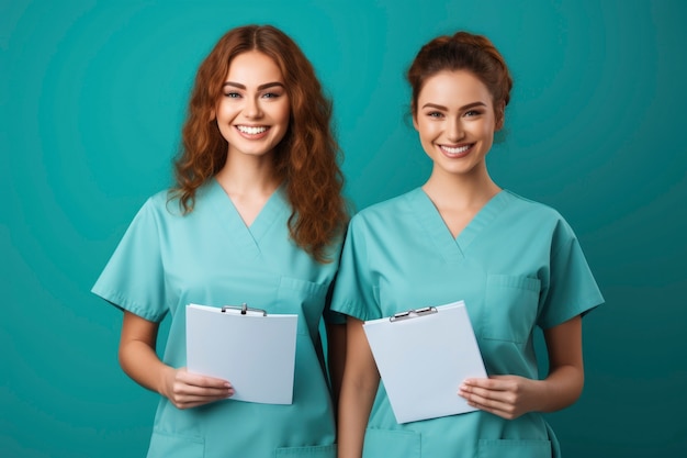 Бесплатное фото Медсестры вместе улыбаются в больнице