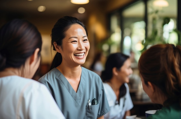 Free photo nurses smiling together