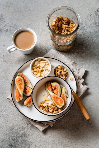 Free photo nutritious breakfast meal composition