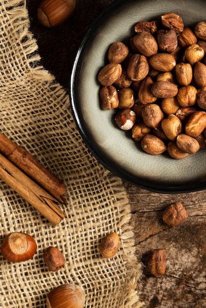 Foto gratuita primo piano nutriente della composizione di struttura dell'alimento