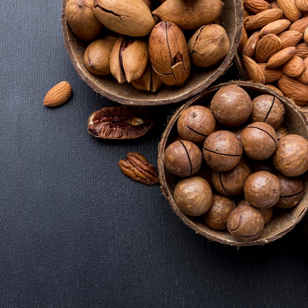 Nuts arrangement with copy space
