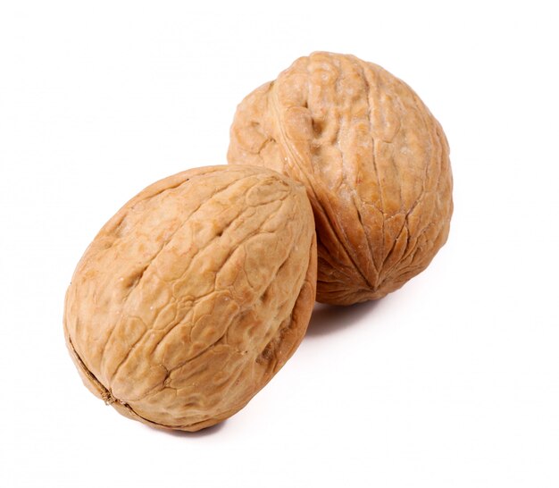 Nuts. Walnuts on a white background