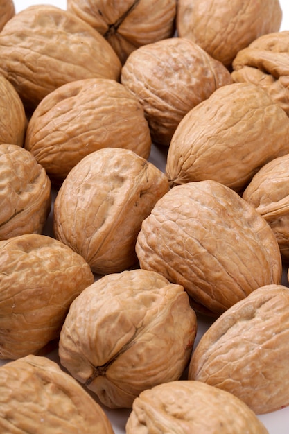 Nuts. Walnuts on a white background