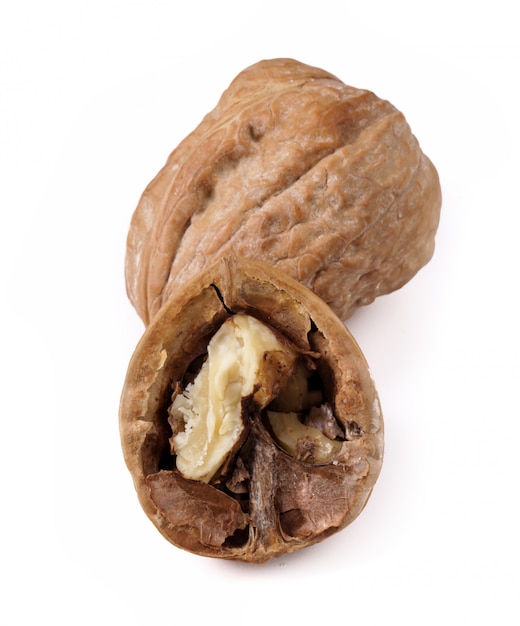 Nuts. Walnuts on a white background