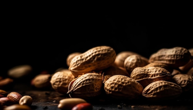 Free photo nutty snacks in shells healthy and fresh generative ai