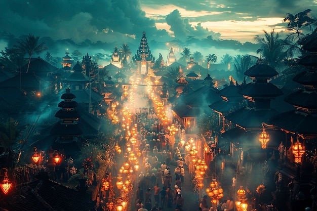 Foto gratuita celebrazione della giornata di nyepi in indonesia