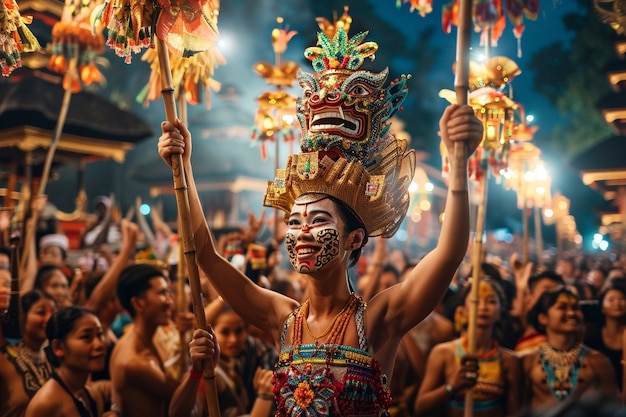 Foto gratuita celebrazione della giornata di nyepi in indonesia