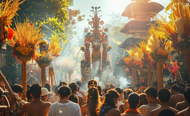 Foto gratuita celebrazione della giornata di nyepi in indonesia