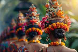 Foto gratuita celebrazione della giornata di nyepi in indonesia