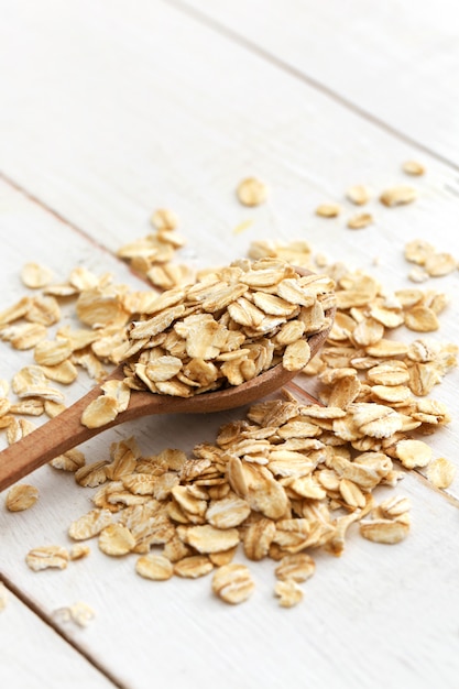 Oats on wooden table