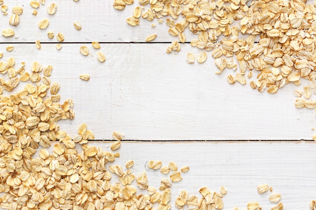 Oats on wooden table