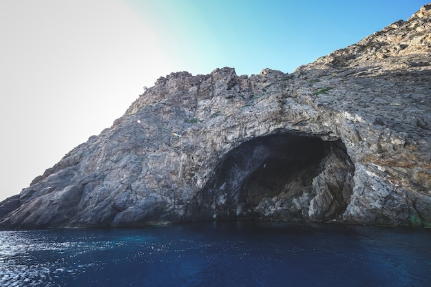 Ocean surrounded by the rocky cliffs