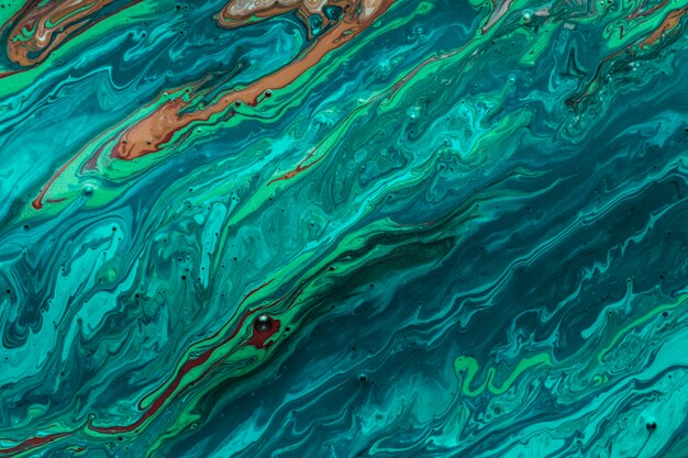 Ocean waves of acrylic paint artistic texture