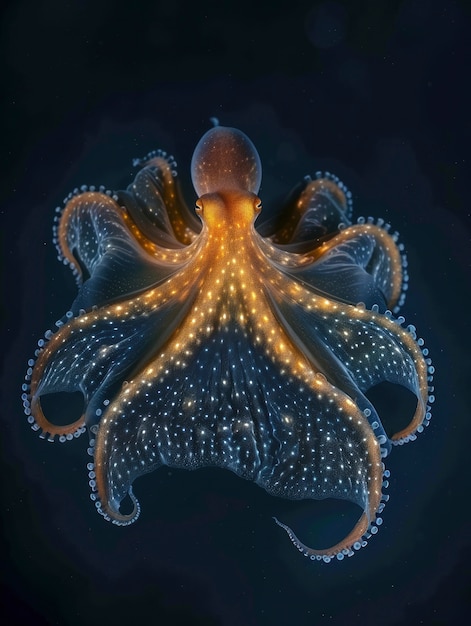 Бесплатное фото octopus seen in its underwater natural habitat