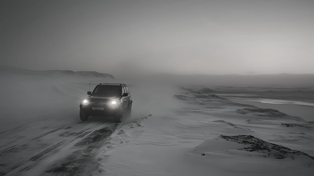 Бесплатное фото Автомобиль в пустыне