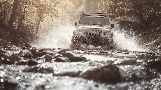 Foto gratuita off-road car in the wilderness