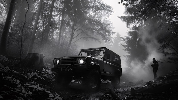 Free photo off-road car in the wilderness