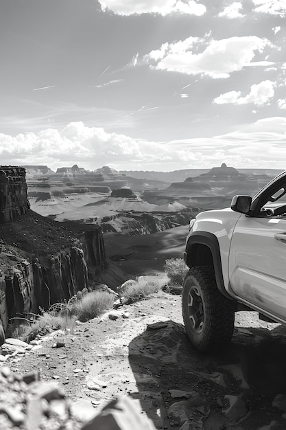 Foto gratuita auto fuoristrada nel deserto