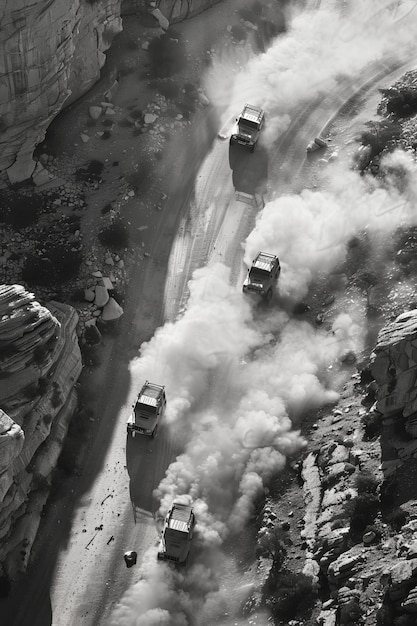 Foto gratuita auto fuoristrada nel deserto