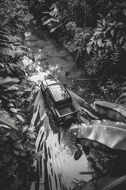 Free photo off-road car in the wilderness