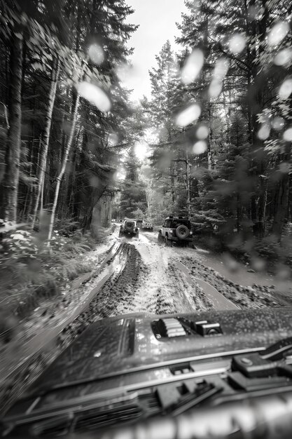 Free photo off-road car in the wilderness