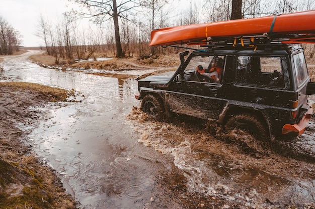 Off-road travel on dirt road road