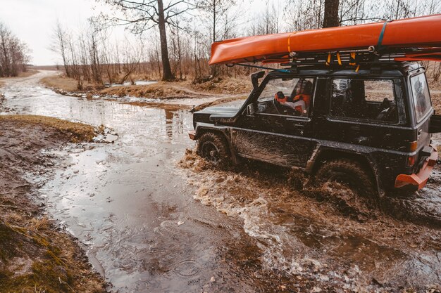 Off-road travel on dirt road road