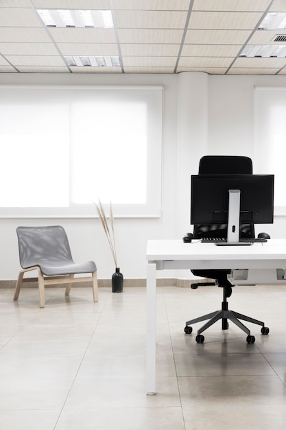 Office desk with computer arrangement