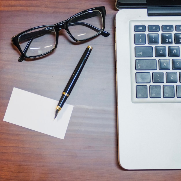 Office equipment placed on table