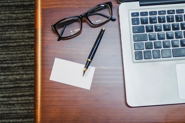 Office equipment placed on table