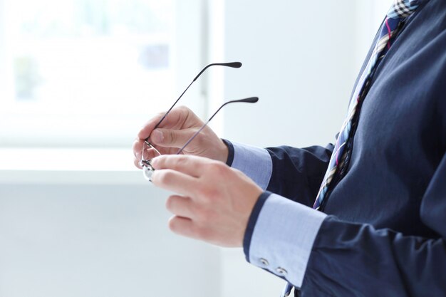 Office. Man with eyeglasses