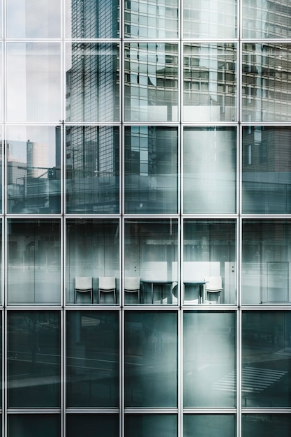 Office skyscrapers with glass facade