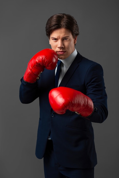 Office worker preparing for business competition