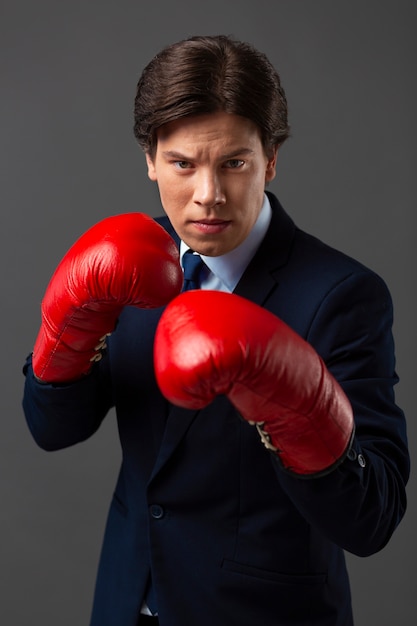 Office worker preparing for business competition