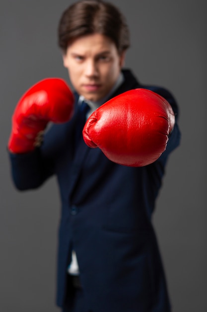 Office worker preparing for business competition