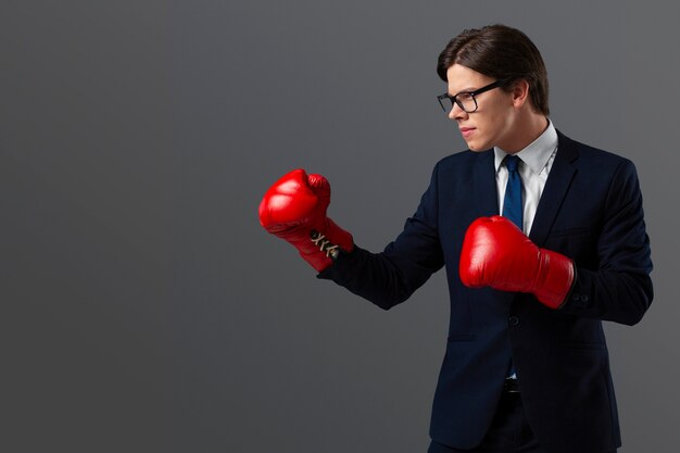 Office worker preparing for business competition