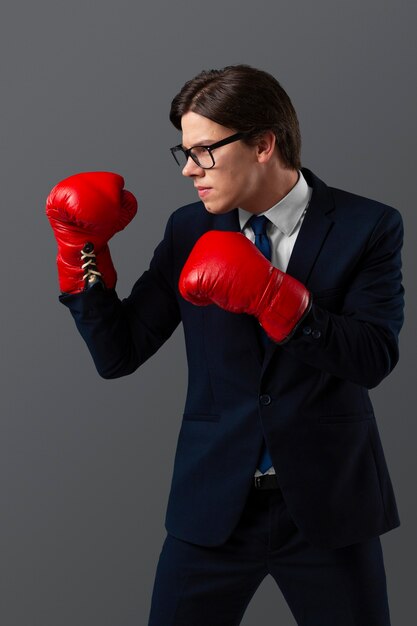 Office worker preparing for business competition