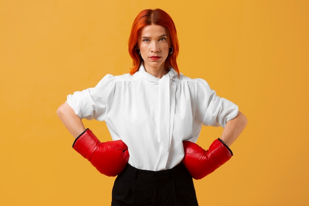 Free photo office worker preparing for business competition