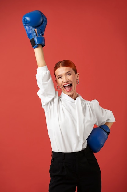 Free photo office worker preparing for business competition